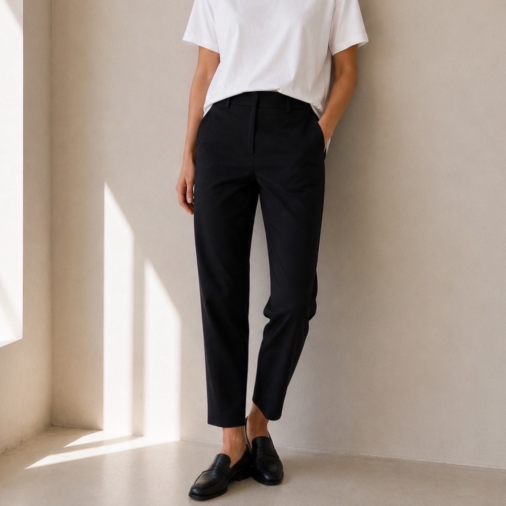 Alice + Olivia Ponte Trousers Women 6 Black Classics Straight Leg Mid-Rise
